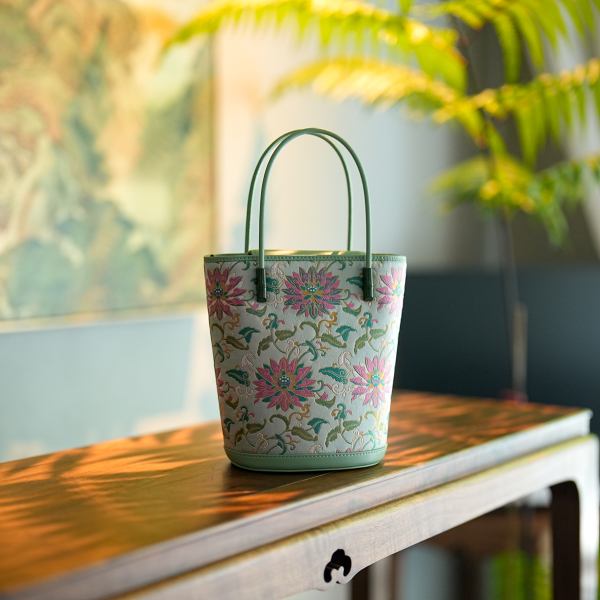 Handwoven Mulberry Silk Tote Bag – Song Brocade Floral Luxury Handbag